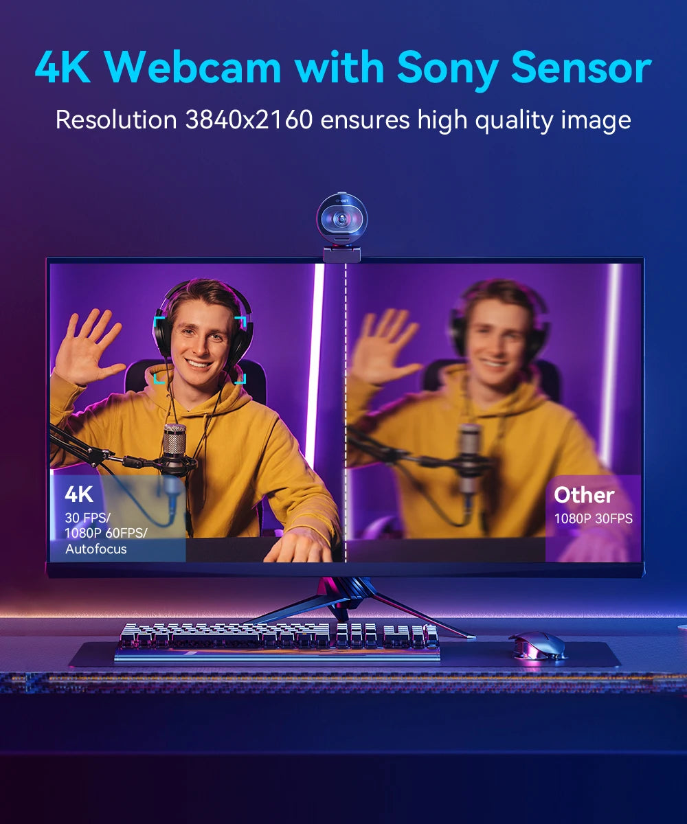 EMEET S600 4K Streaming Webcam – Ultra HD Video for Creators & Professionals