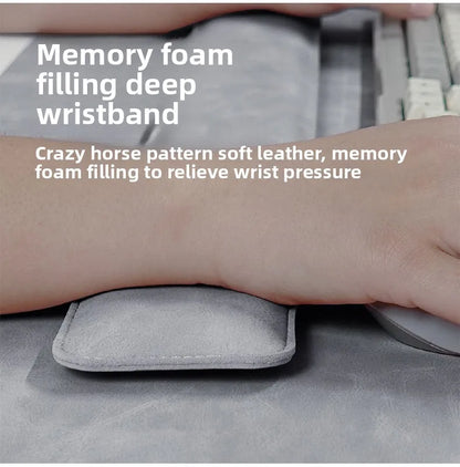 PU Leather Desk Pad Set – Waterproof Non-Slip Mouse Pad with Keyboard & Wrist Rest