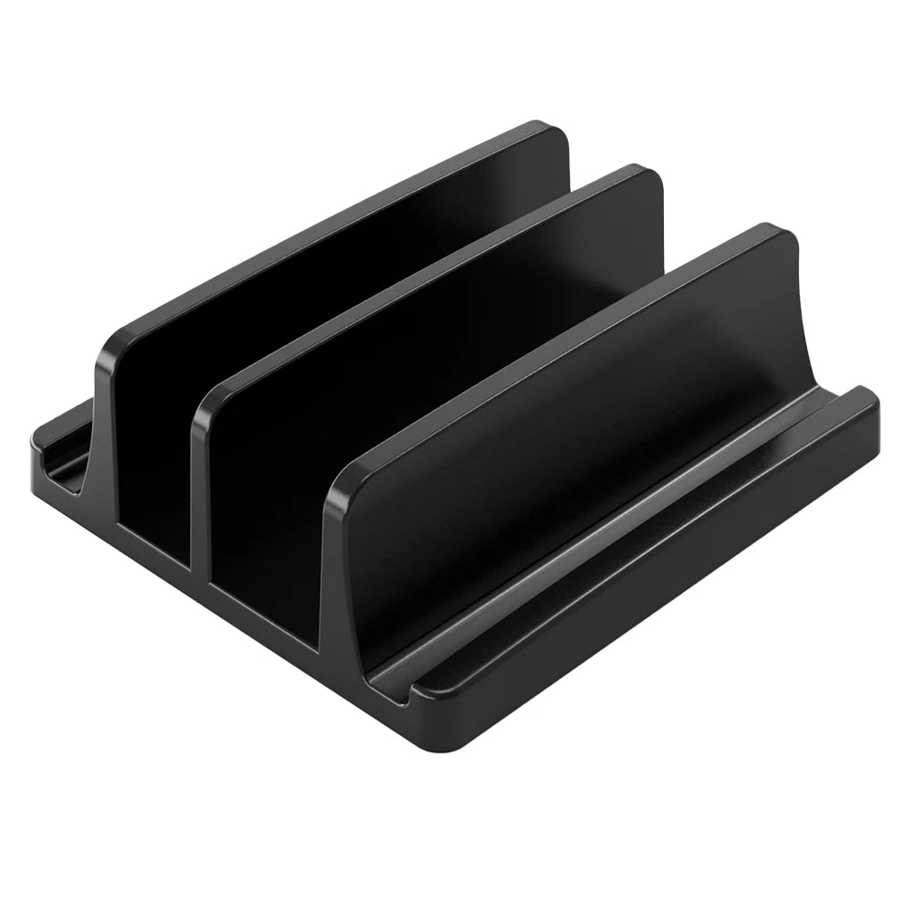 Vertical Laptop Stand – 3-Slot Desk Holder & Docking Station for MacBook, Tablet & Phone