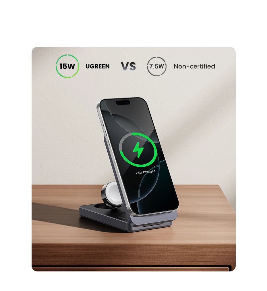 UGREEN 3-in-1 Magnetic Wireless Charger