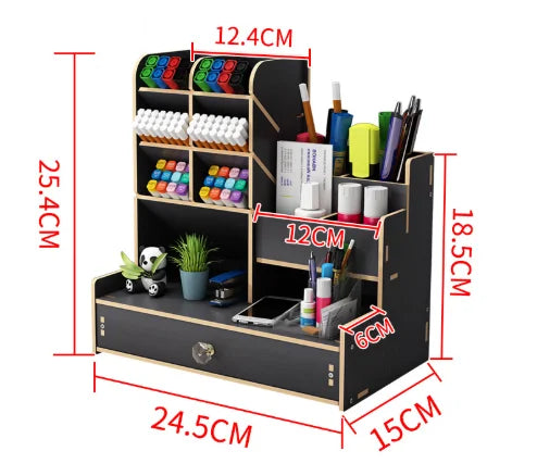 Wooden Desk Organiser with Drawer