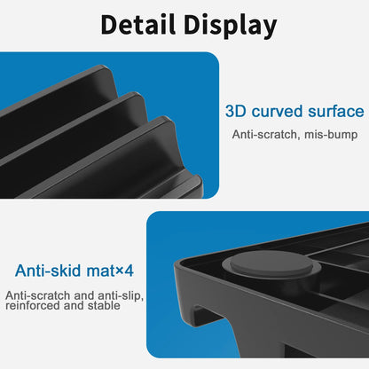 Vertical Laptop Stand – 3-Slot Desk Holder & Docking Station for MacBook, Tablet & Phone