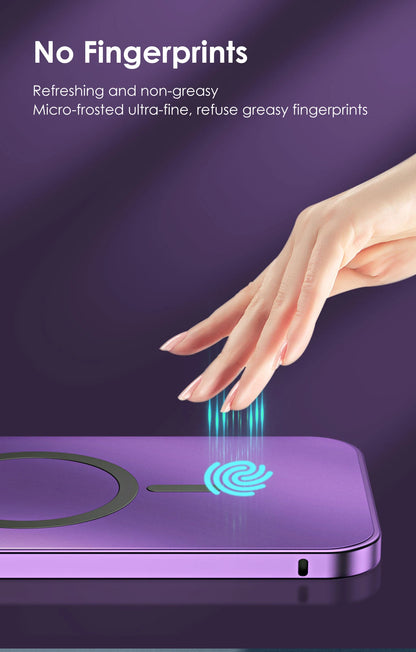 Magnetic Aluminum Frame Case with PC Back – Compatible with iPhone 13–17 Pro Max (MagSafe)