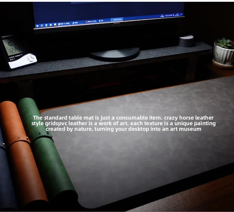 PU Leather Desk Pad Set – Waterproof Non-Slip Mouse Pad with Keyboard & Wrist Rest