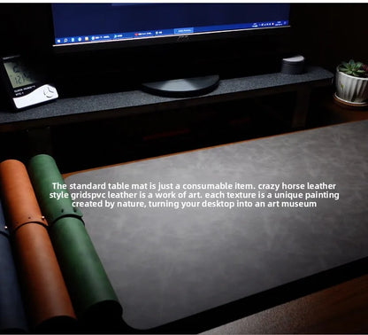 PU Leather Desk Pad Set – Waterproof Non-Slip Mouse Pad with Keyboard & Wrist Rest